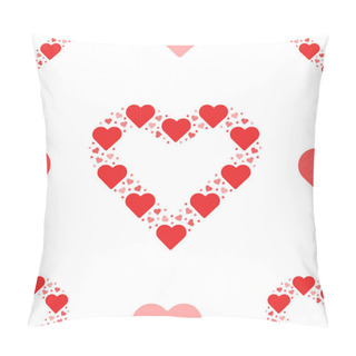 Personality  Seamless Pattern Outline Heart Made From Small Hearts Valentines Pillow Covers