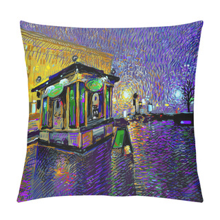 Personality  Digital Painting Of Night Kyiv City Pillow Covers