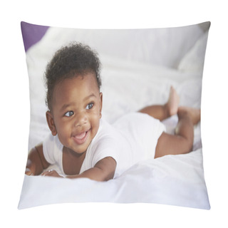 Personality  Cute Baby Lying On Bed Pillow Covers