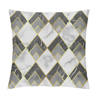 Personality  Marble Luxury Geometric Seamless Pattern. Vector Repeat Background Pillow Covers