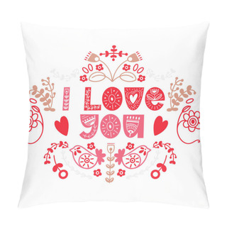 Personality  Lettering Happy Valentines Day. Pillow Covers
