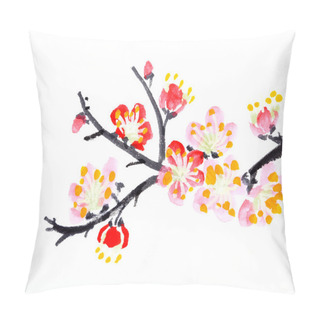 Personality  Chinese Painting Of Flowers, Plum Blossom Pillow Covers