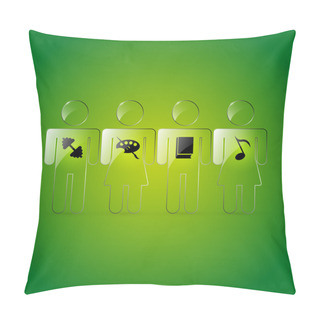Personality  Vector Set Of Hobbies Signs. Pillow Covers