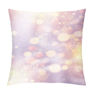 Personality  Christmas And New Year Card With Defocused Ligths On Silver. Pillow Covers