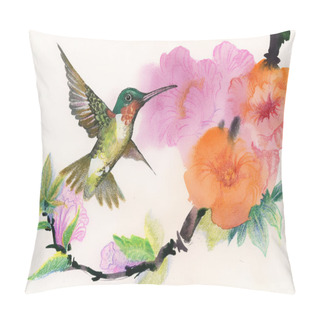 Personality  Bright Birds And Flowers Pillow Covers