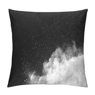 Personality  Explosion Of White Dust On Black Background. Pillow Covers