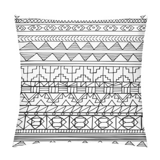 Personality  Hand Drawn Abstract Aztec Geometric Seamless Pattern Pillow Covers