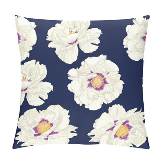 Personality  Peony Flower. Seamless Pattern, Background.  Pillow Covers