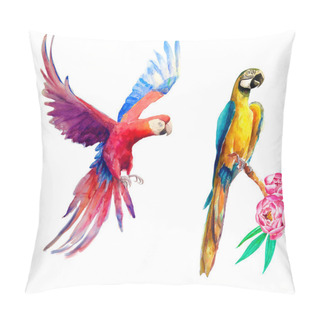 Personality  Watercolor Parrots O Pillow Covers