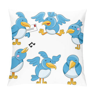 Personality  Cartoon Bluebirds Pillow Covers