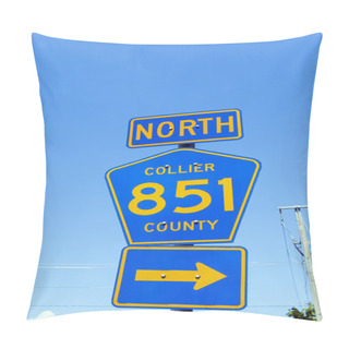 Personality  Street Sign North Collier Route 851  Pillow Covers