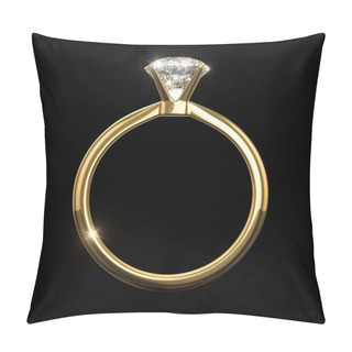 Personality  Diamond Ring - - Isolated On Black Background With Clipping Path Pillow Covers