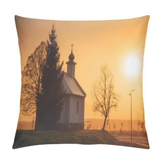 Personality  Church In Sunrise Light. Christianity, Pray Concept Photo Pillow Covers