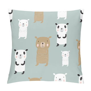 Personality  Seamless Pattern With  Bears Pillow Covers