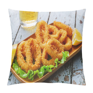 Personality  Fried Squid Rings breaded With Lemon Pillow Covers