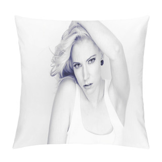 Personality  Beautiful Woman Portrait Black And White Pillow Covers