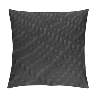 Personality  Black Background With 3d Hexagon Shapes Pillow Covers