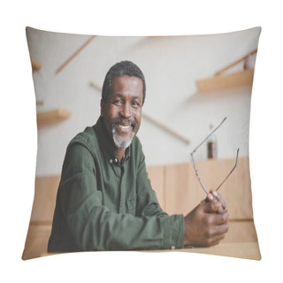 Personality  Smiling Mature Man Pillow Covers