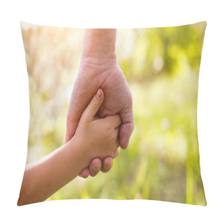 Personality  Father And Child Holding Hands Pillow Covers