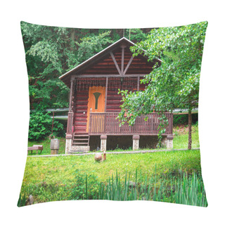 Personality  House Of The Log. House Of Extruded Wooden Profile. Pillow Covers