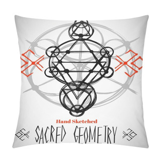 Personality  Abstract Background With Hand Sketched Sacred Geometry Drawing Pillow Covers