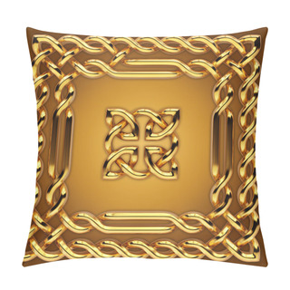 Personality  Gold Celtic Frame Border And Sign Pillow Covers