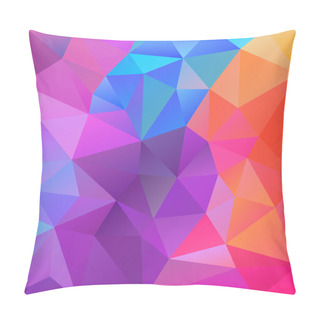 Personality  Vector Abstract Irregular Polygon Background With A Triangular Pattern In Spring Vibrant Pastel Neon Colors Pillow Covers