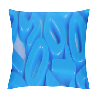 Personality  Close Up View Of Plastic Numbers On Blue Background, Panoramic Shot Pillow Covers
