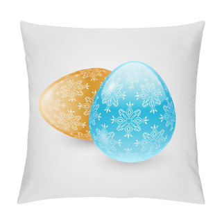 Personality  Vector Illustration Of Easter Eggs. Pillow Covers