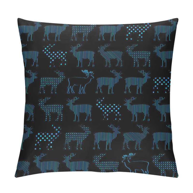 Personality  Deer Christmas holiday vector seamless pattern pillow covers