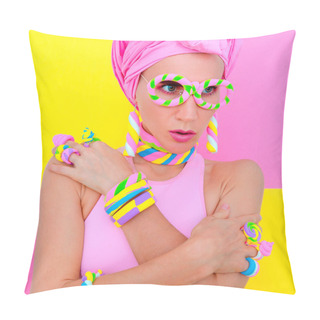 Personality  Candy Sweet Fashion Girl In Marshmallow Accessory. Candy Chic Pillow Covers