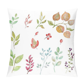 Personality  Set Of Colorful Autumn Leaves And Berries. Pillow Covers