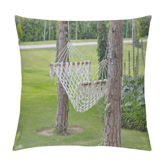 Personality  A Hammock Between Two Trees In A Summer Garden Pillow Covers