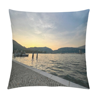 Personality  Lake Como Panorama At Sunset. High Quality Photo Pillow Covers