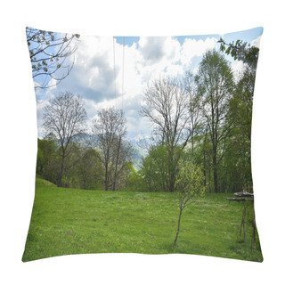 Personality  Green Forest In The Mountains Of The Ukrainian Carpathians Pillow Covers