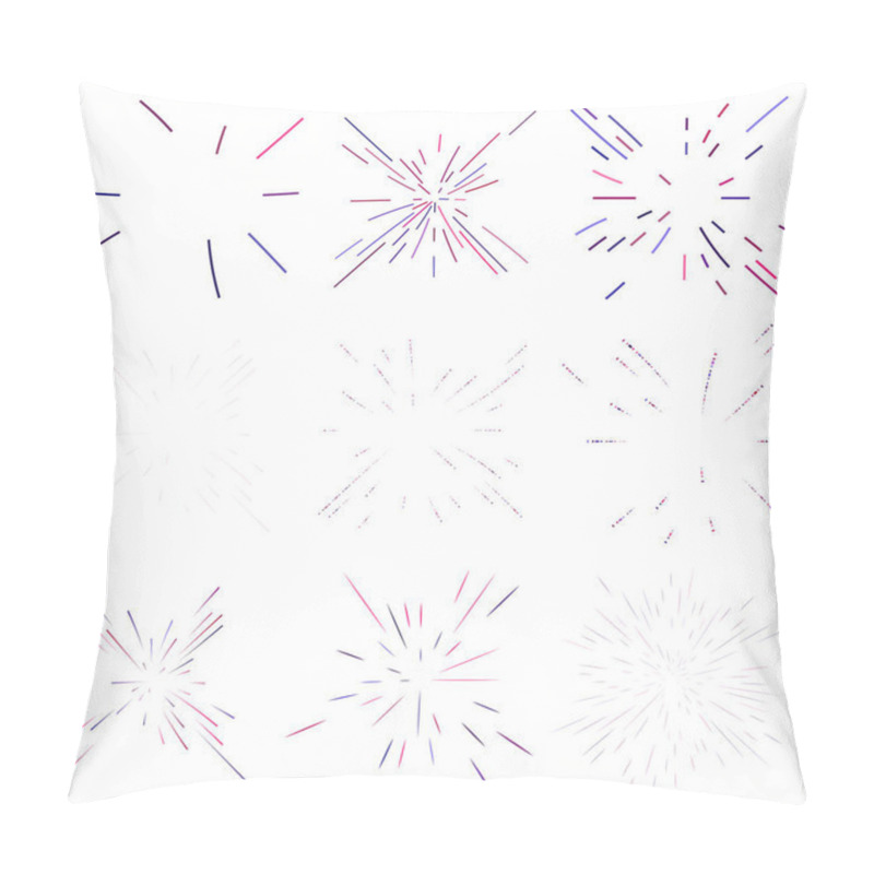 Personality  Radial,radiating Lines Abstract Burst, Explosion, Fireworks FX.Concentric, Circular Lines Pattern.Beams, Rays Spreading From Center. Blast Lines.Abstract Twinkle, Gleam, Shimmer FX.Vector Illustration Pillow Covers