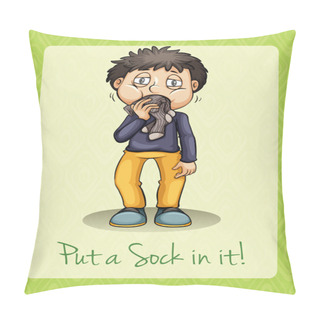 Personality  Man Putting Socks In Mouth Pillow Covers