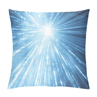 Personality  Blue Laser Show Rays At Top Nightlife Party Event Performance Pillow Covers