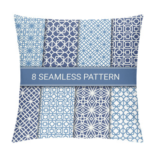 Personality  Set Of Abstract Geometric Seamless Patterns, Vector Illustration Pillow Covers