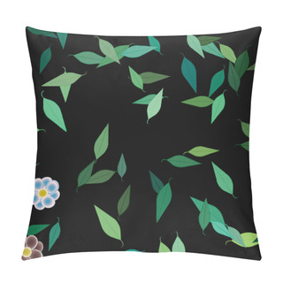Personality  Simple Flowers With Leaves In Free Composition, Vector Illustration Pillow Covers