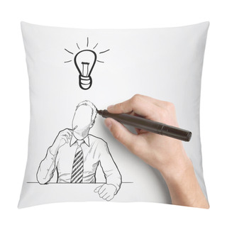 Personality  Hand Drawing Businessman Pillow Covers