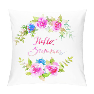 Personality  Hand Drawn Watercolor Flower Wreath Pillow Covers