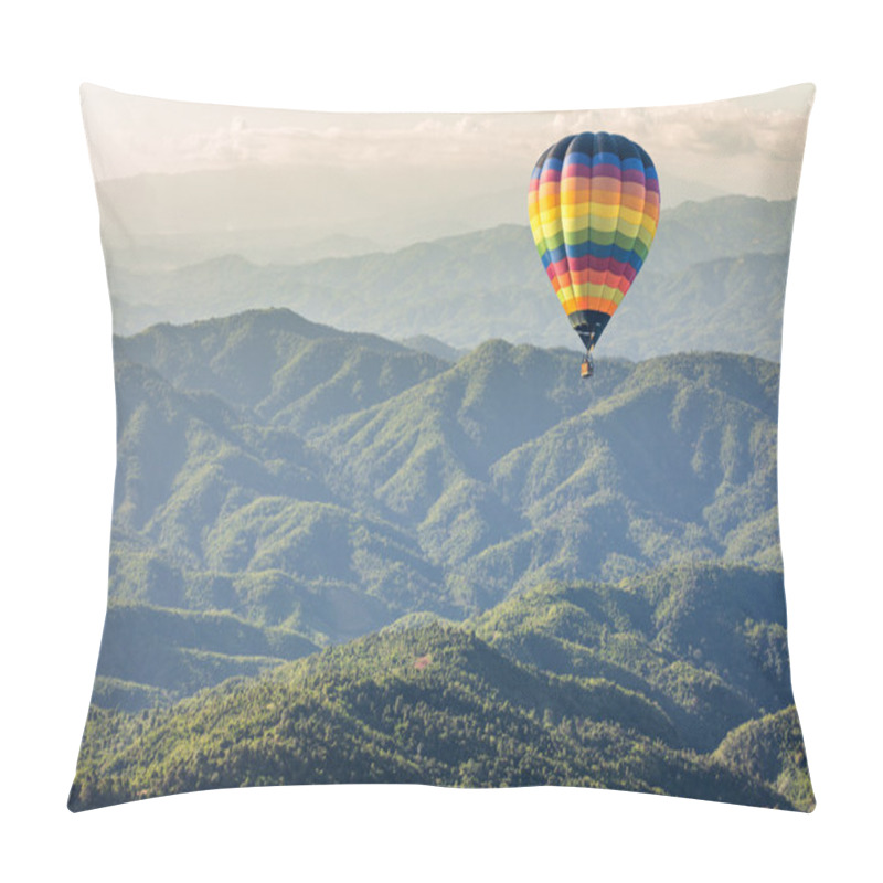 Personality  Hot air balloon over the mountain pillow covers