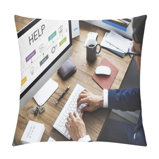 Personality  Businessman Working On Computer Pillow Covers