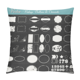 Personality  Vintage Vector Labels And Elements Pillow Covers