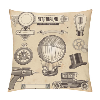 Personality  Set Of  Steampunk Design Elements Pillow Covers
