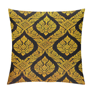 Personality  Traditional Thai Style Gold Painting Pillow Covers