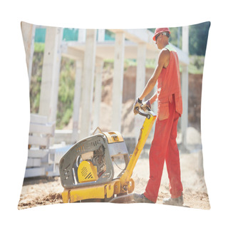 Personality  Worker With Compaction Machine Pillow Covers