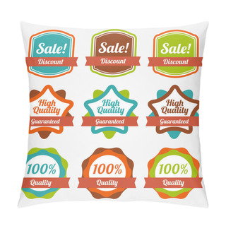 Personality  Vector Set Of Vintage Labels For Sale. Pillow Covers