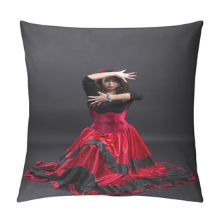 Personality  Young Romany Woman Dance In Spanish Traditional Clothes Pillow Covers
